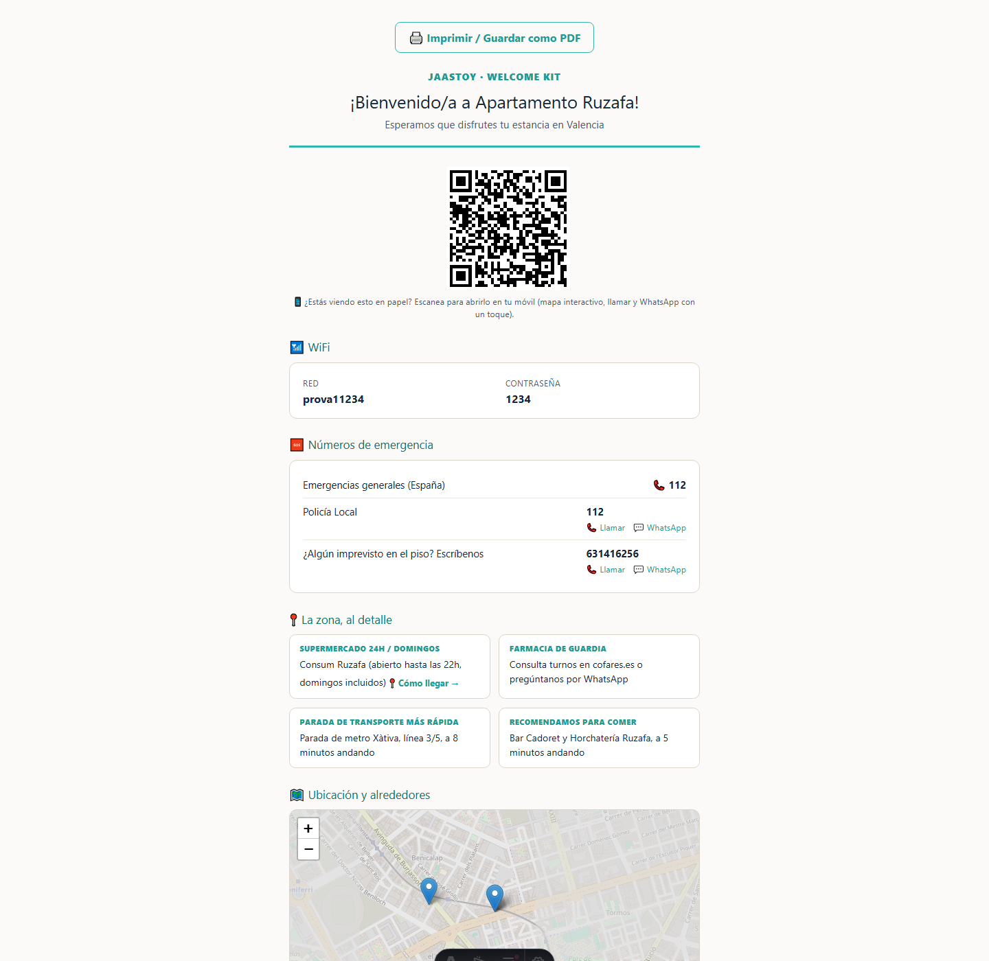 Documento interactivo por QR (welcome kit)